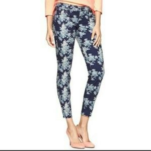 Gap 1969 Floral Denim Always Skinny Skimmer Jeans
